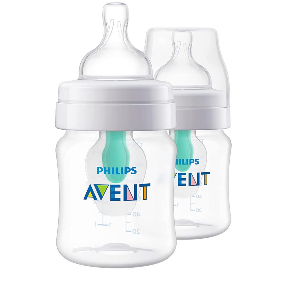 Philips Avent Anti-Colic Baby Bottle with AirFree Vent 4oz, 2 Pack