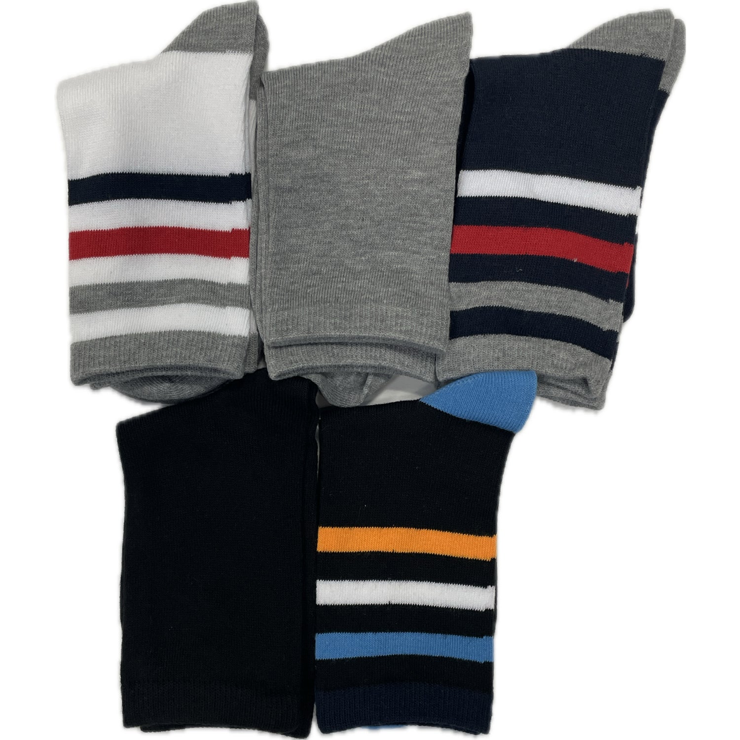 Winners Choice Boys 5 Pack Fashion Stripe Crew Sock