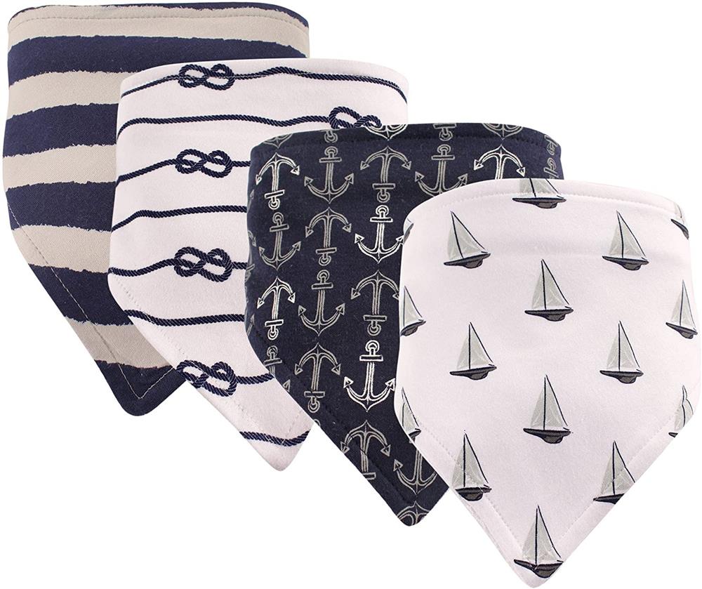 Hudson Baby Baby Cotton Bandana Bibs, Sailboat