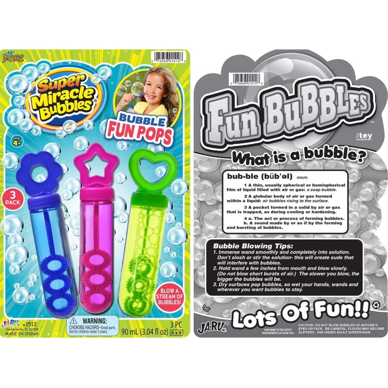 Ja-Ru Bubbles Fun Pops Bubble Wands