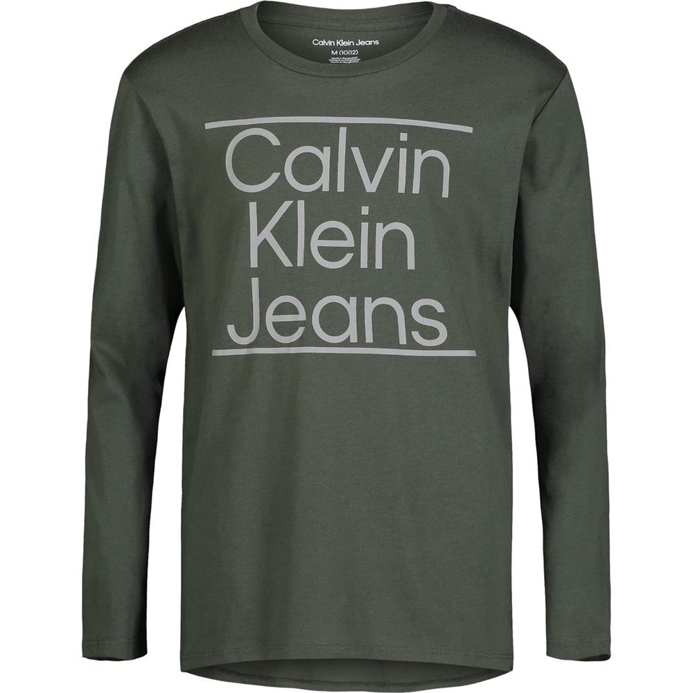 Calvin Klein Boys 4-7 Long Sleeve Logo T-Shirt