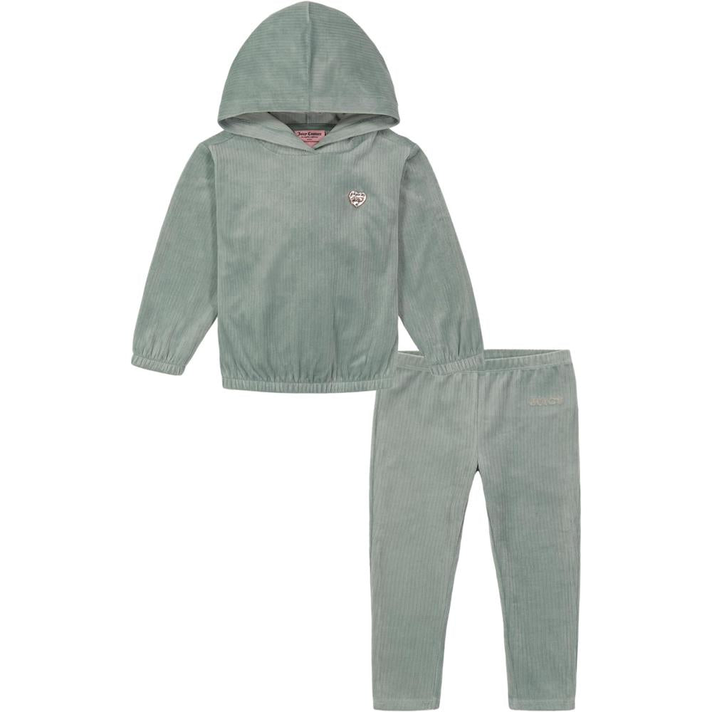 Juicy Couture Girls 4-6X Velour Hooded Jogger Set