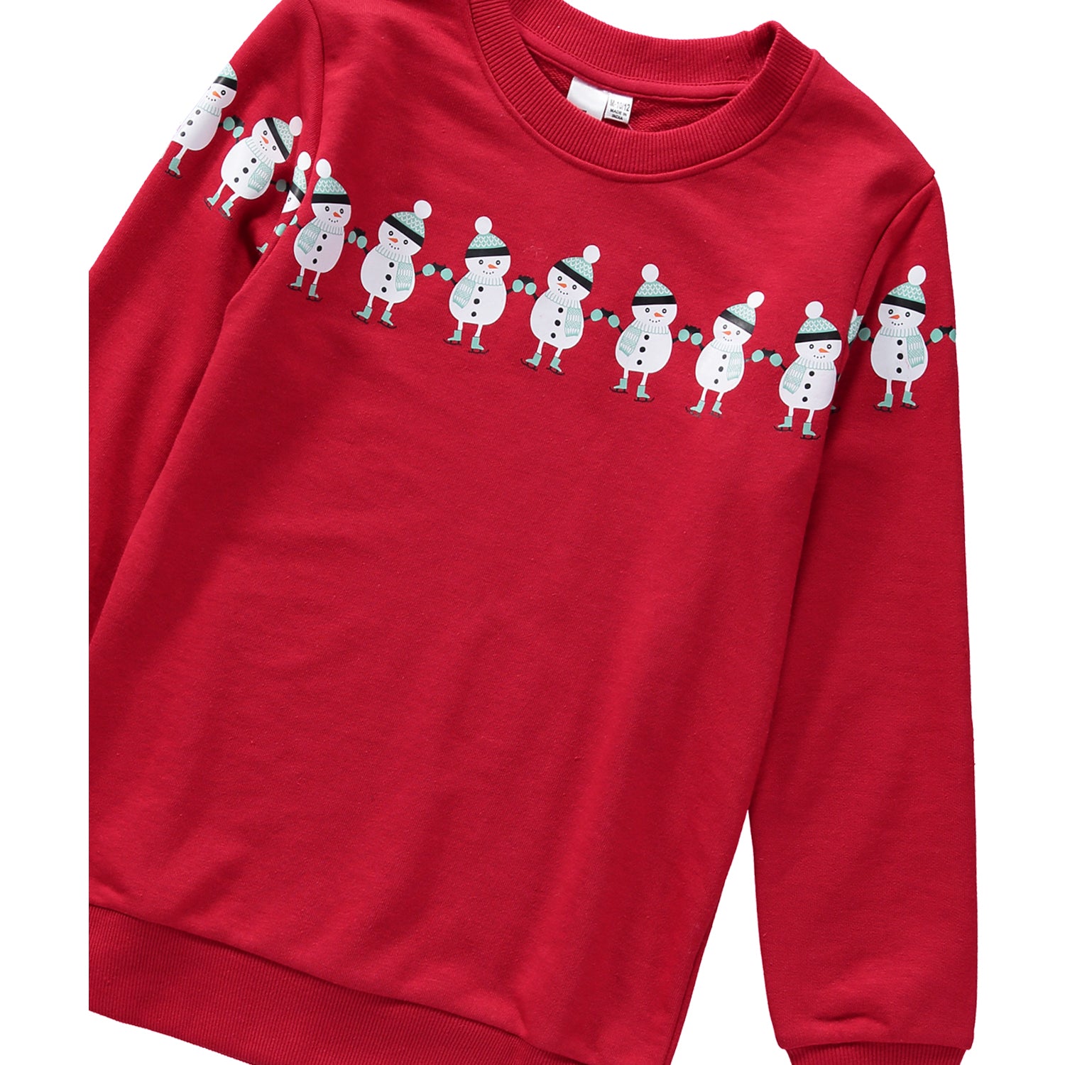 Kimu Boys 2-18 Happy Snowman French Terry Sweatshirt