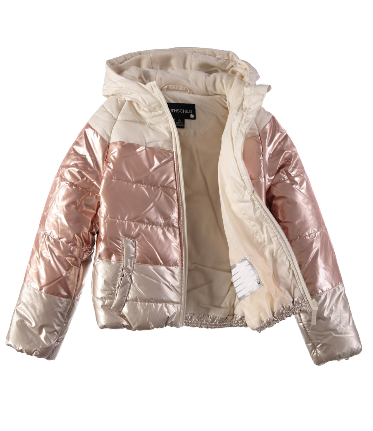 Rothschild Girls 7-16 Tri-Metallic Bubble Jacket