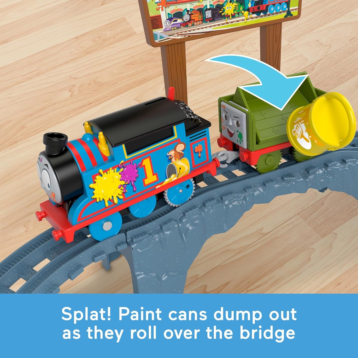 Fisher Price Thomas & Friends Paint Delivery Motorized Train And Track Set For Preschool Kids