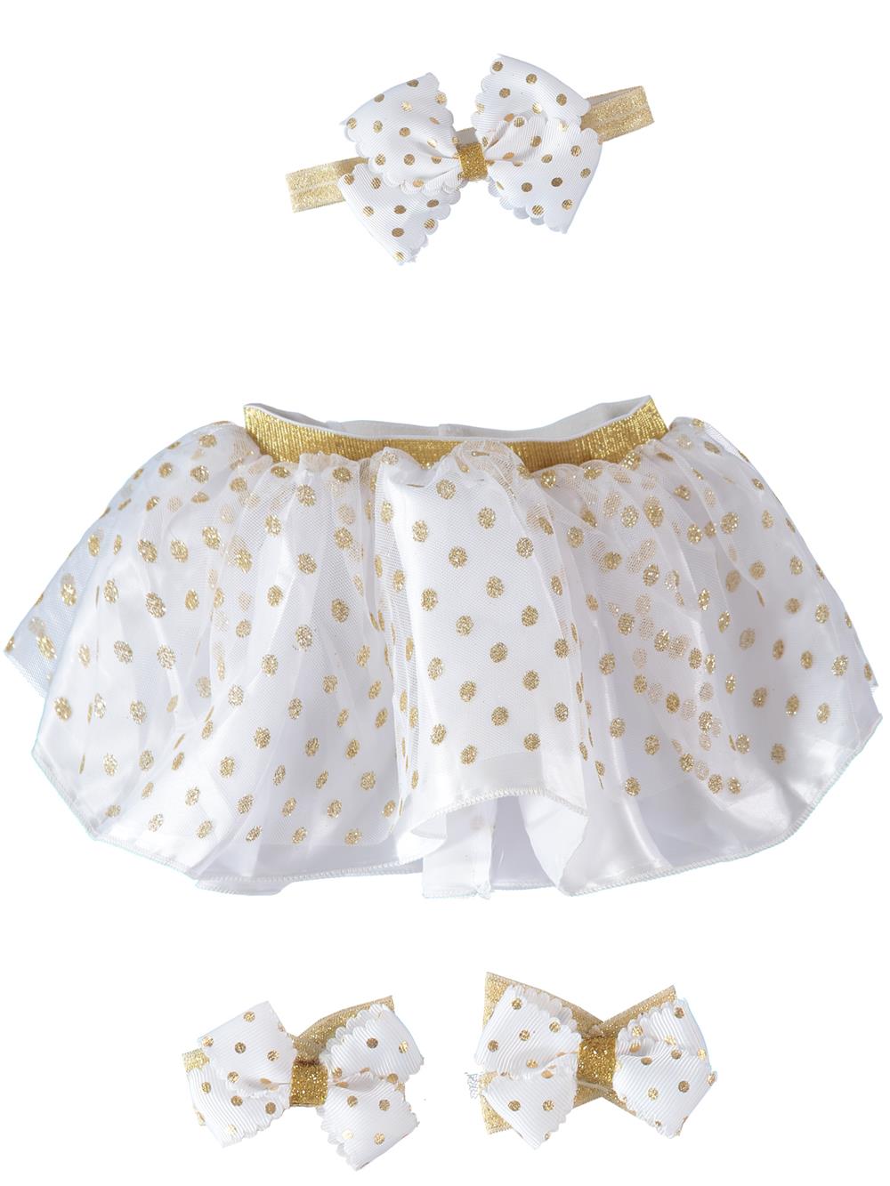 Little Cuties Girls NB Tutu, Headwrap & Footwraps Set