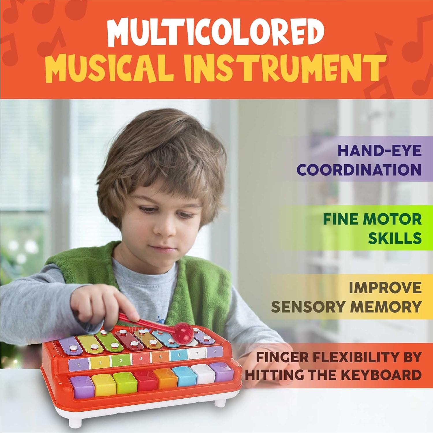 Lollipop Mini Explorers 2 in 1 Xylophone Piano Toy