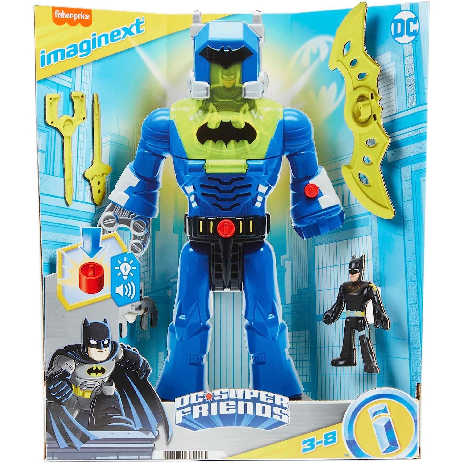 Fisher-Price Imaginext DC Super Friends, Batman Toys, 12-inch Robot Toy