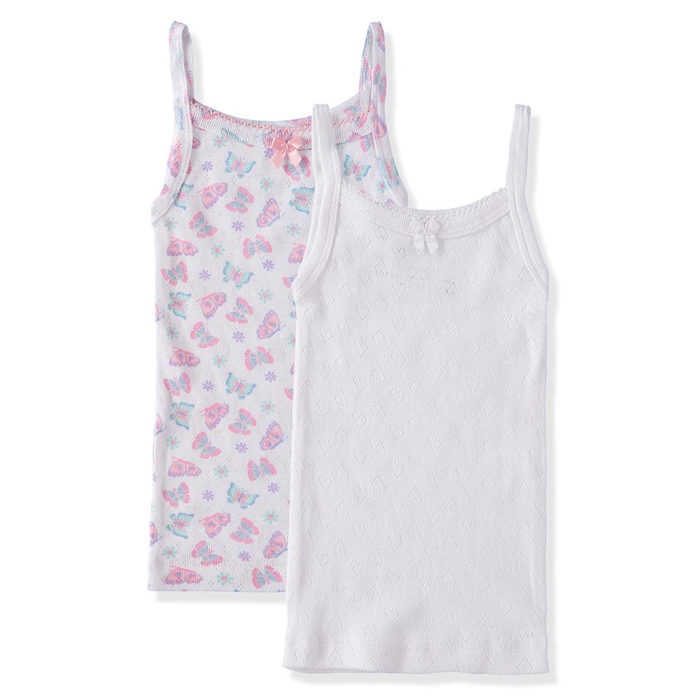 Rene Rofe 2 Pack Girls 2T-4T Super Soft Pointelle Cami