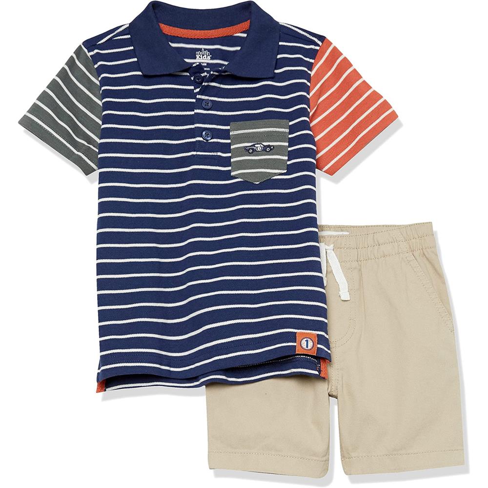 Kids Headquarters Boys 2 Pieces Polo Short Set