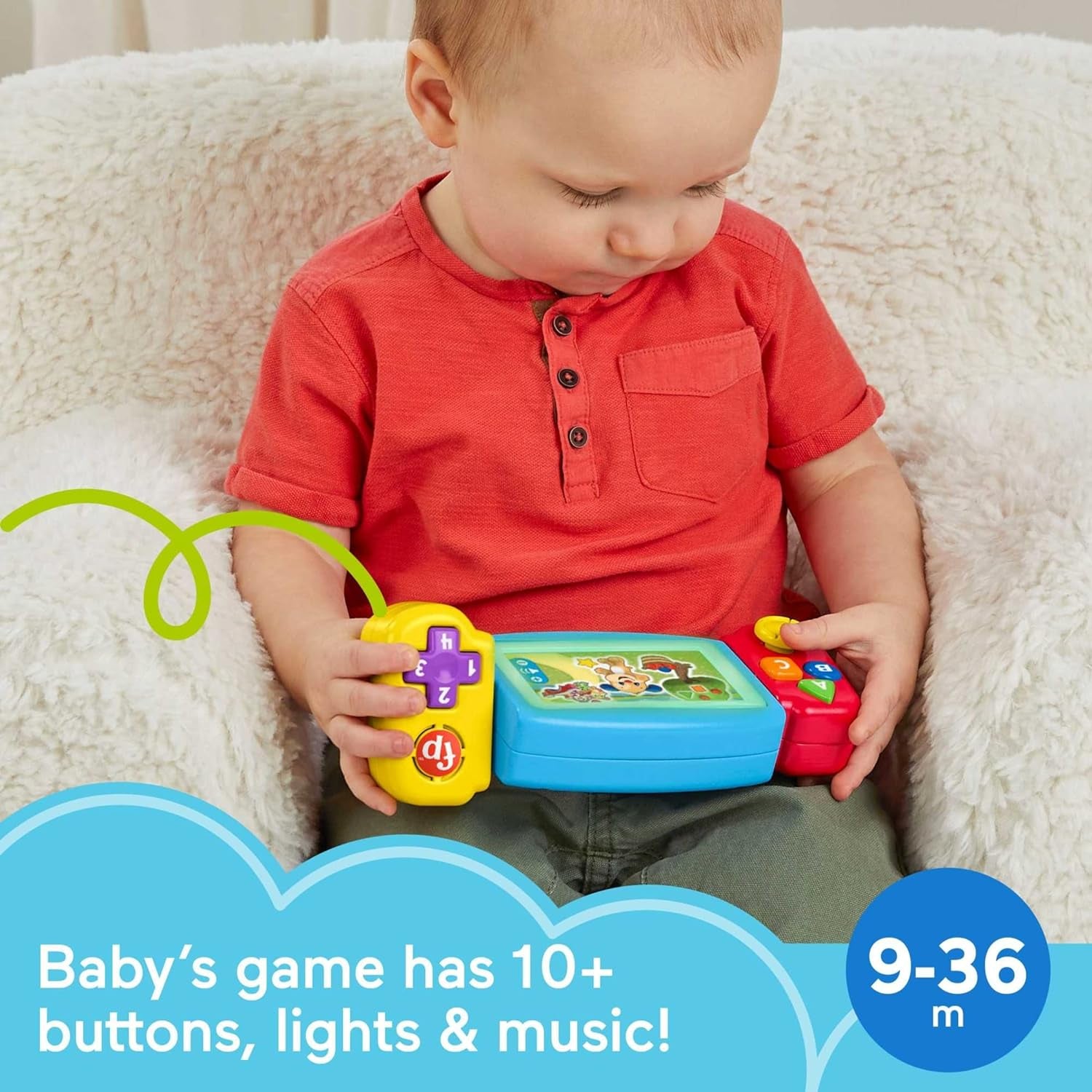 Fisher Price Baby & Toddler Toy Laugh & Learn Twist & Learn Gamer Pretend Video Game with Lights & Music