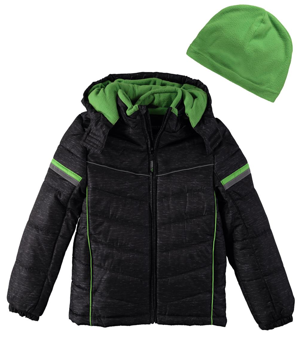 London Fog Boys 8-20 Weather Resistant Puffer Jacket with Hat