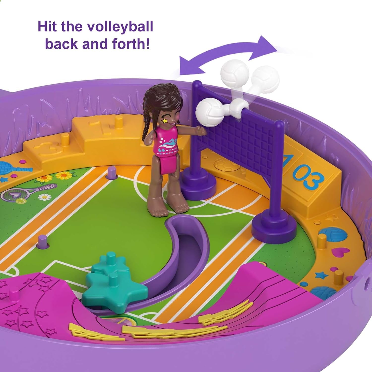 Mattel Polly Pocket Compact Playset, Soccer Squad with 2 Micro Dolls & Accessories