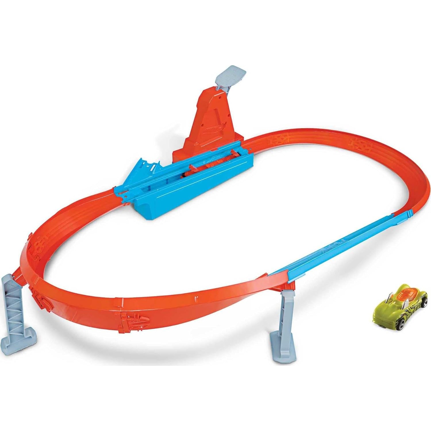 Mattel Hot Wheels Toy Car Track Set, Rapid Raceway Champion, Multi-Car Launcher, Includes 1:64 Scale