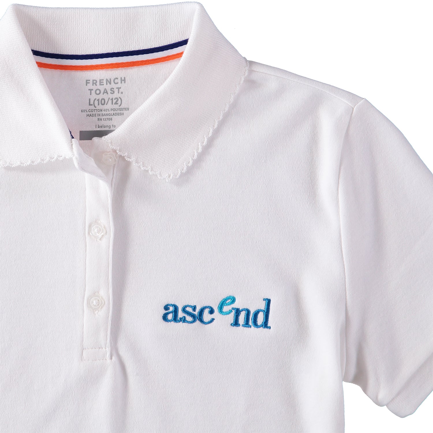 French Toast Girls 7-20 Ascend Short Sleeve Interlock Polo with Picot Collar