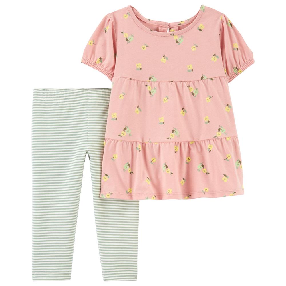 Carters Girls 2T-5T 2-Piece Floral Tiered Top & Legging Set