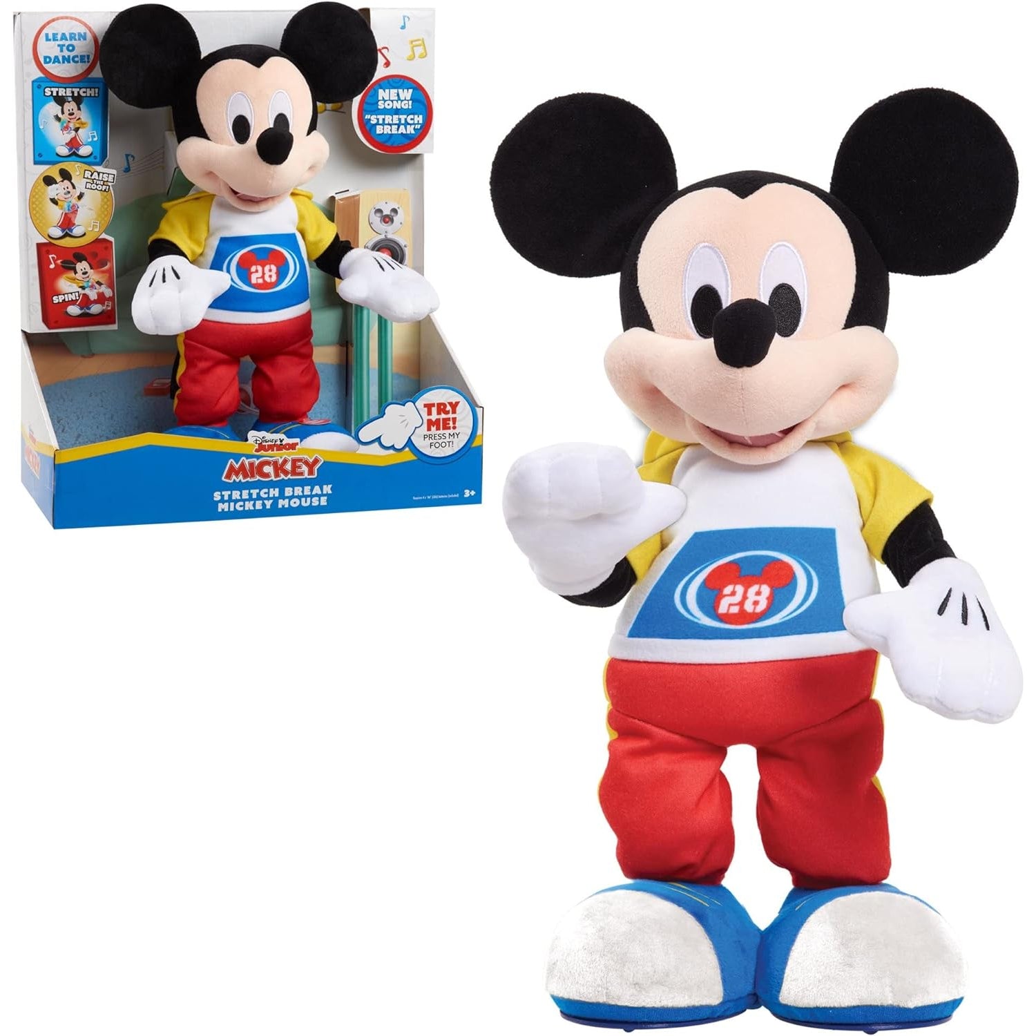 Disney Junior Mickey Mouse Stretch Break Feature Plush