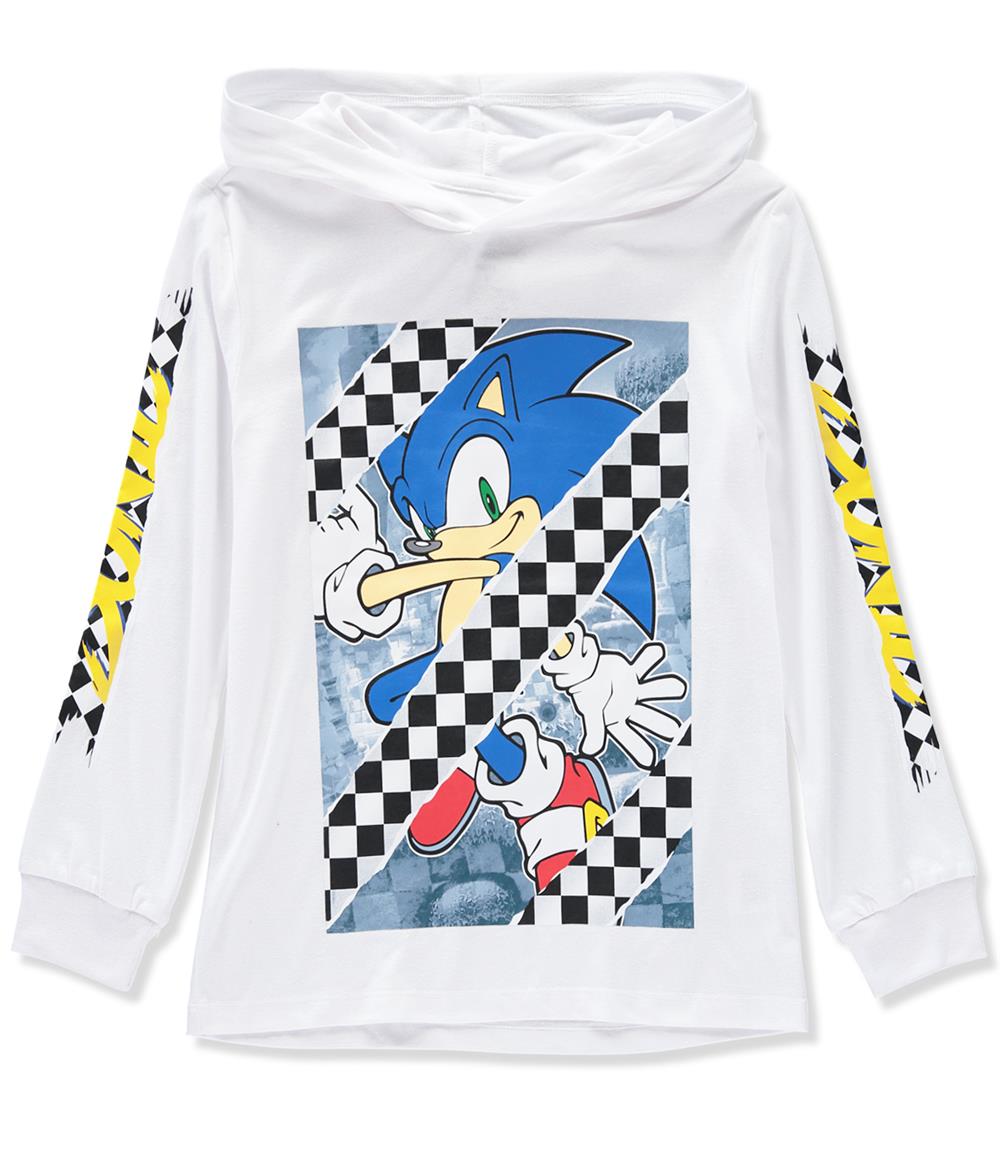 Sonic Boys 4-20 Long Sleeve Racing Hooded T-Shirt