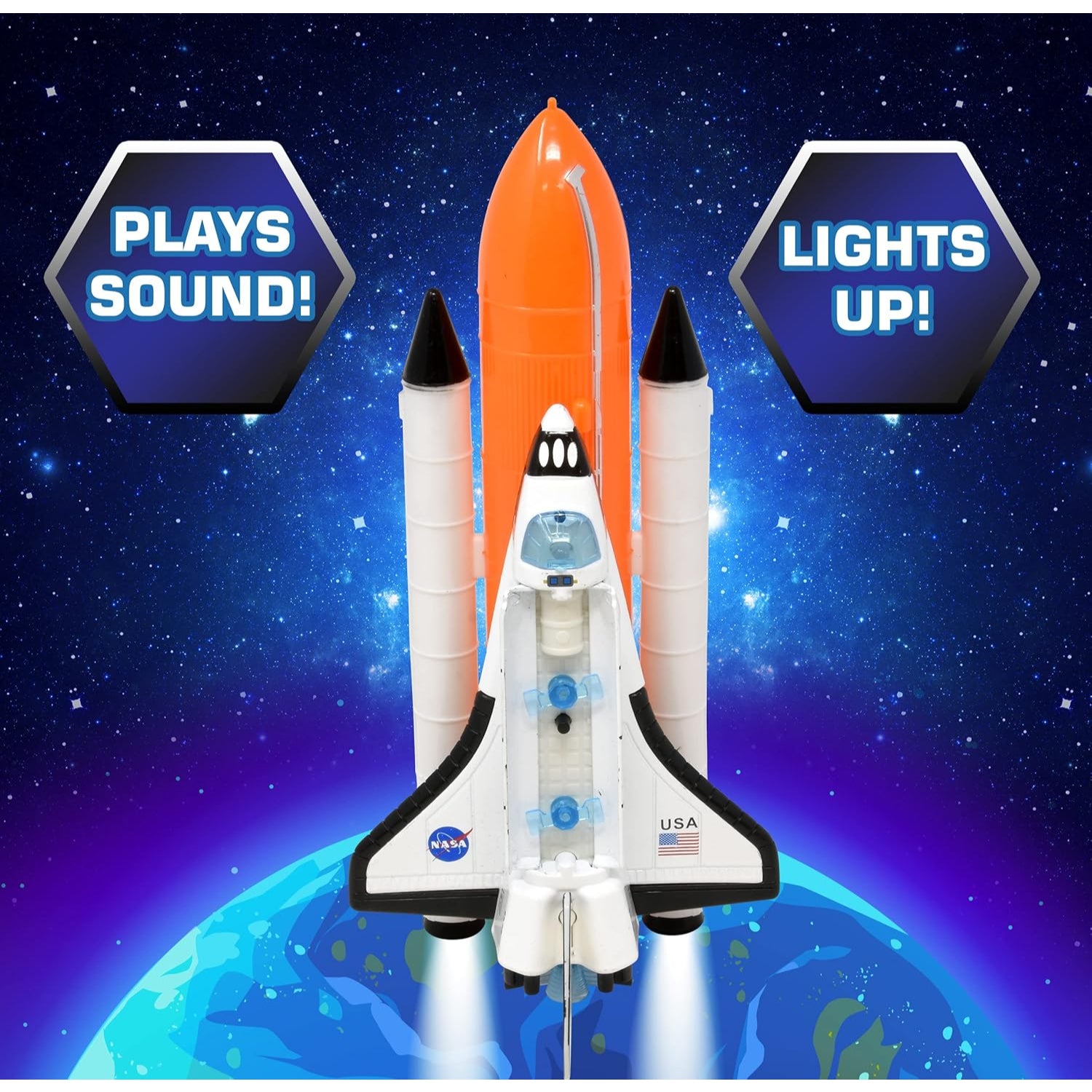 NASA Space Shuttle Toy with Lights and Sound Diecast Spaceship