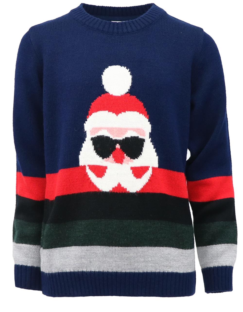 Kimu Boys 2-18 Santa Stripe Sweater