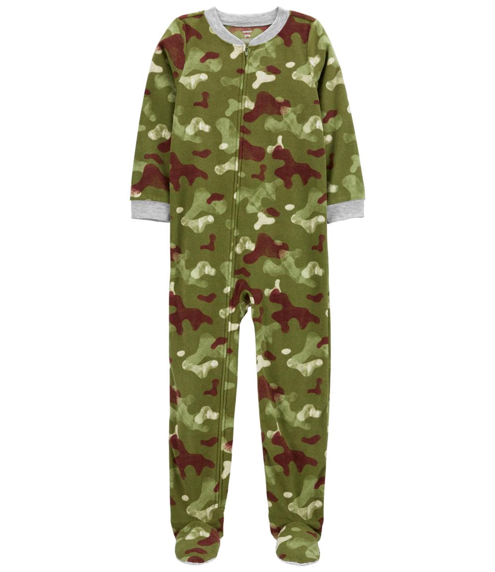 Carters Boys 4-10 Camo Fleece Footie PJs