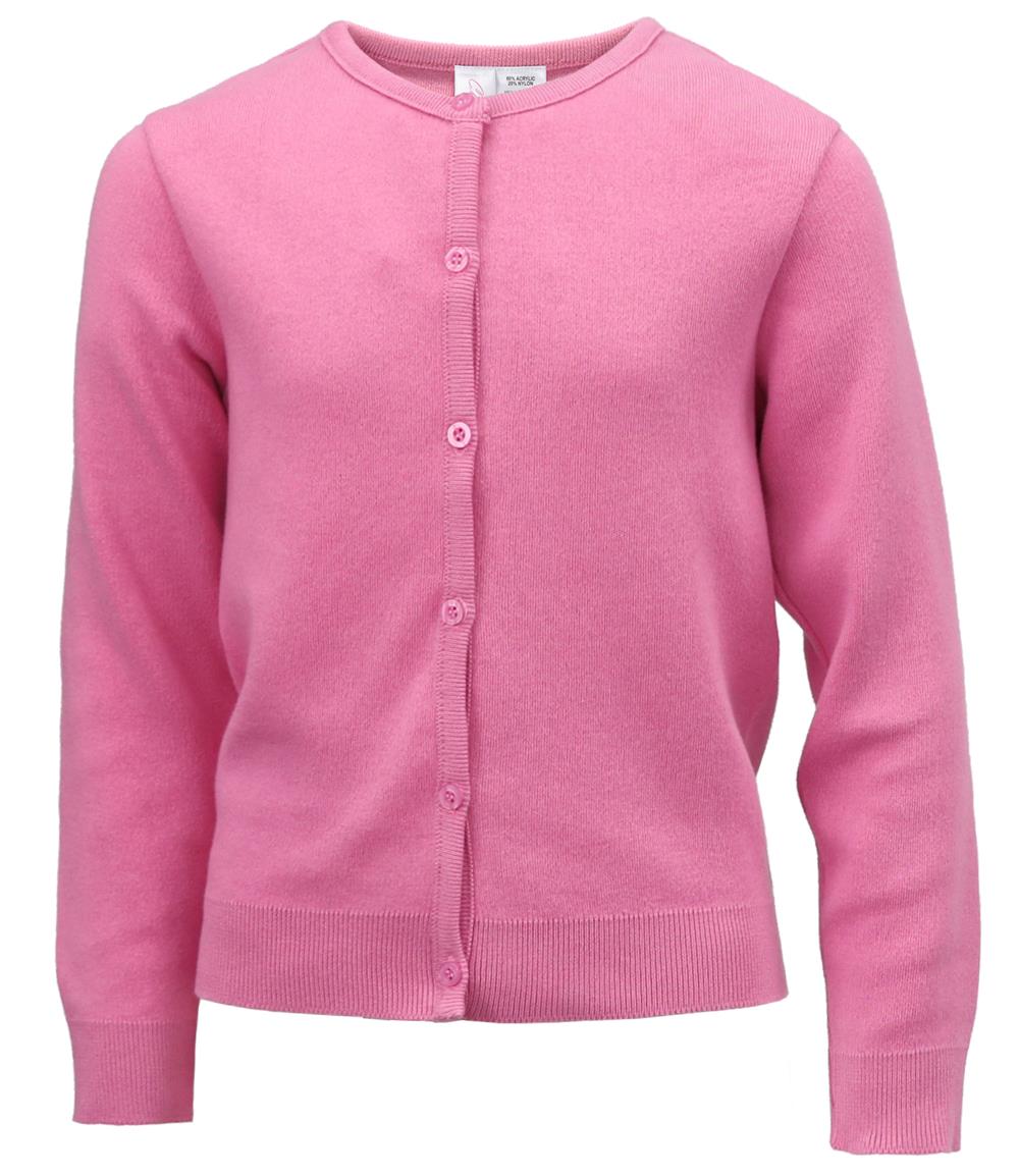 Cyndeelee Girls 2-16 Long Sleeve Soft Knit Cotton Cardigan