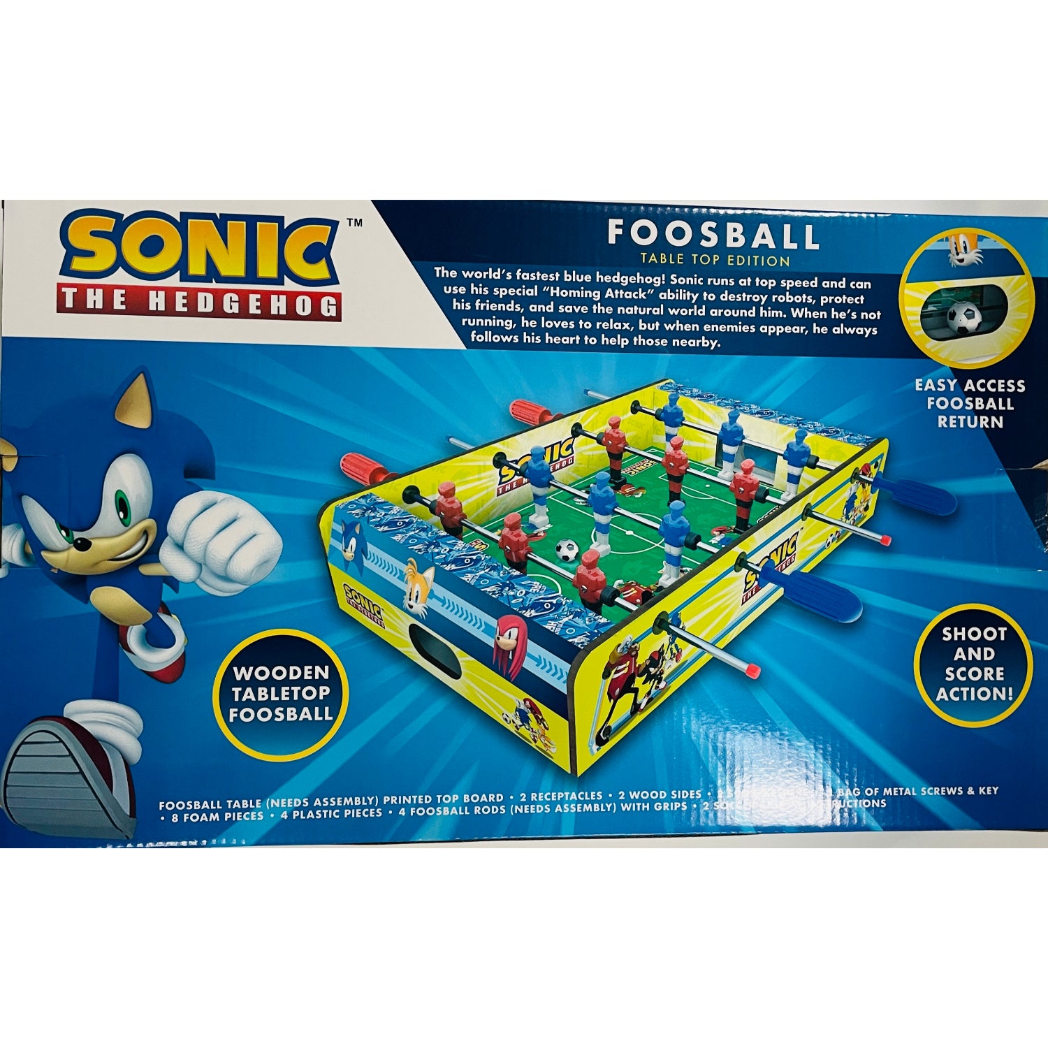 Sonic the Hedgehog Wooden Table Top Foosball, Ages 6+ Years