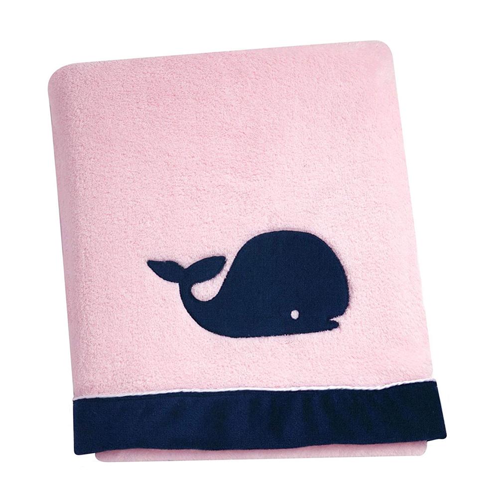 Nautica Kids Nursery Separates Super Soft Pink Whale Baby Blanket