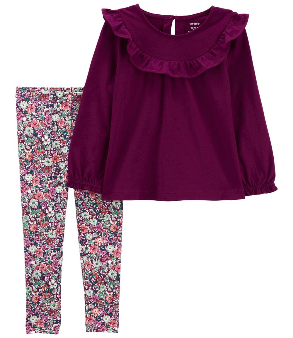 Carters Girls 2T-5T Ruffle Floral Legging Set