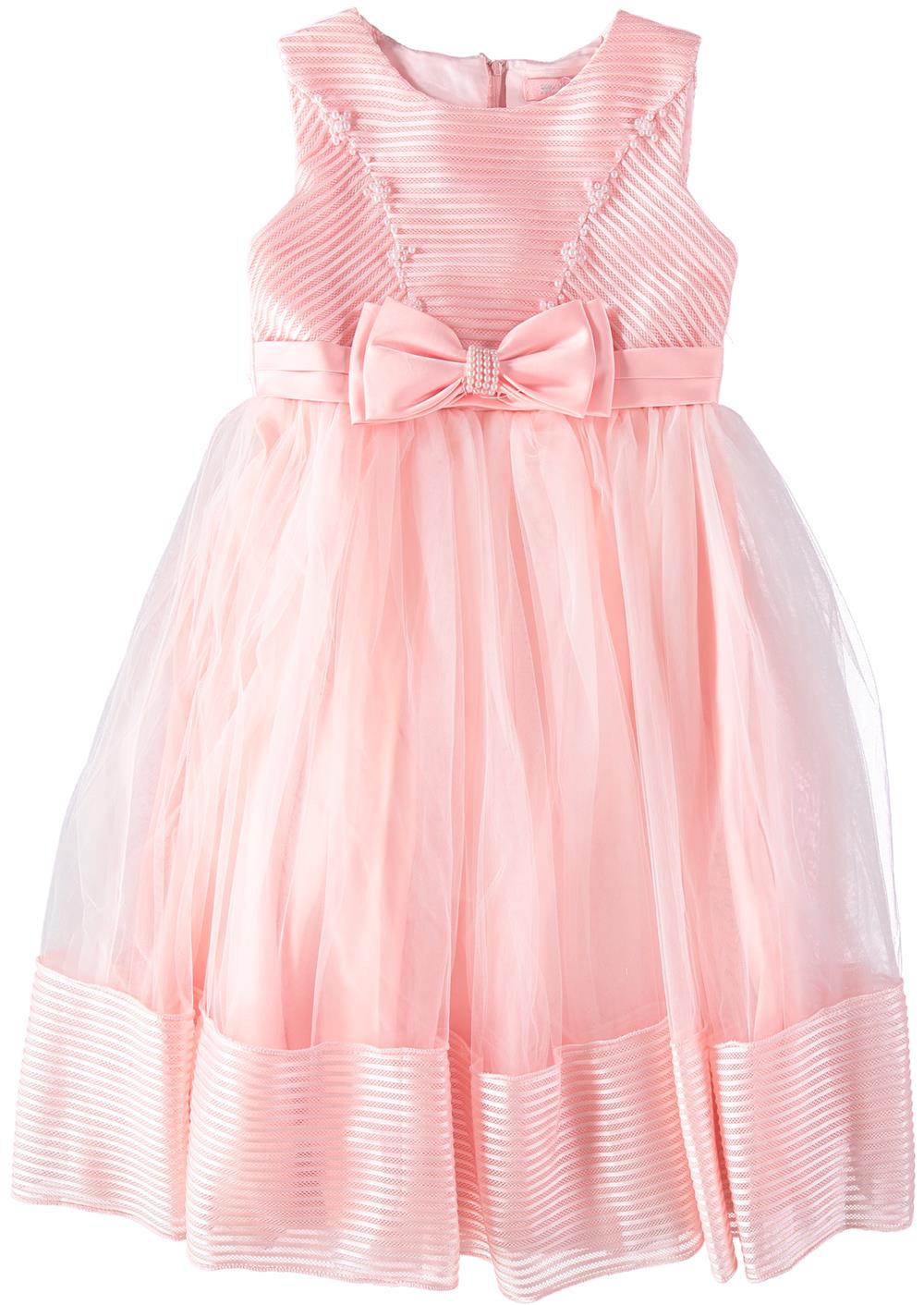 Pink Butterfly Girls 7-16 Pearl Mesh Border Dress