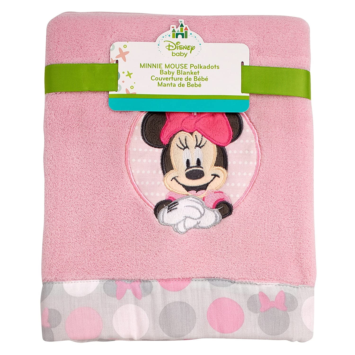 Disney Minnie Mouse Polka Dots Super Soft Appliqued Baby Blanket