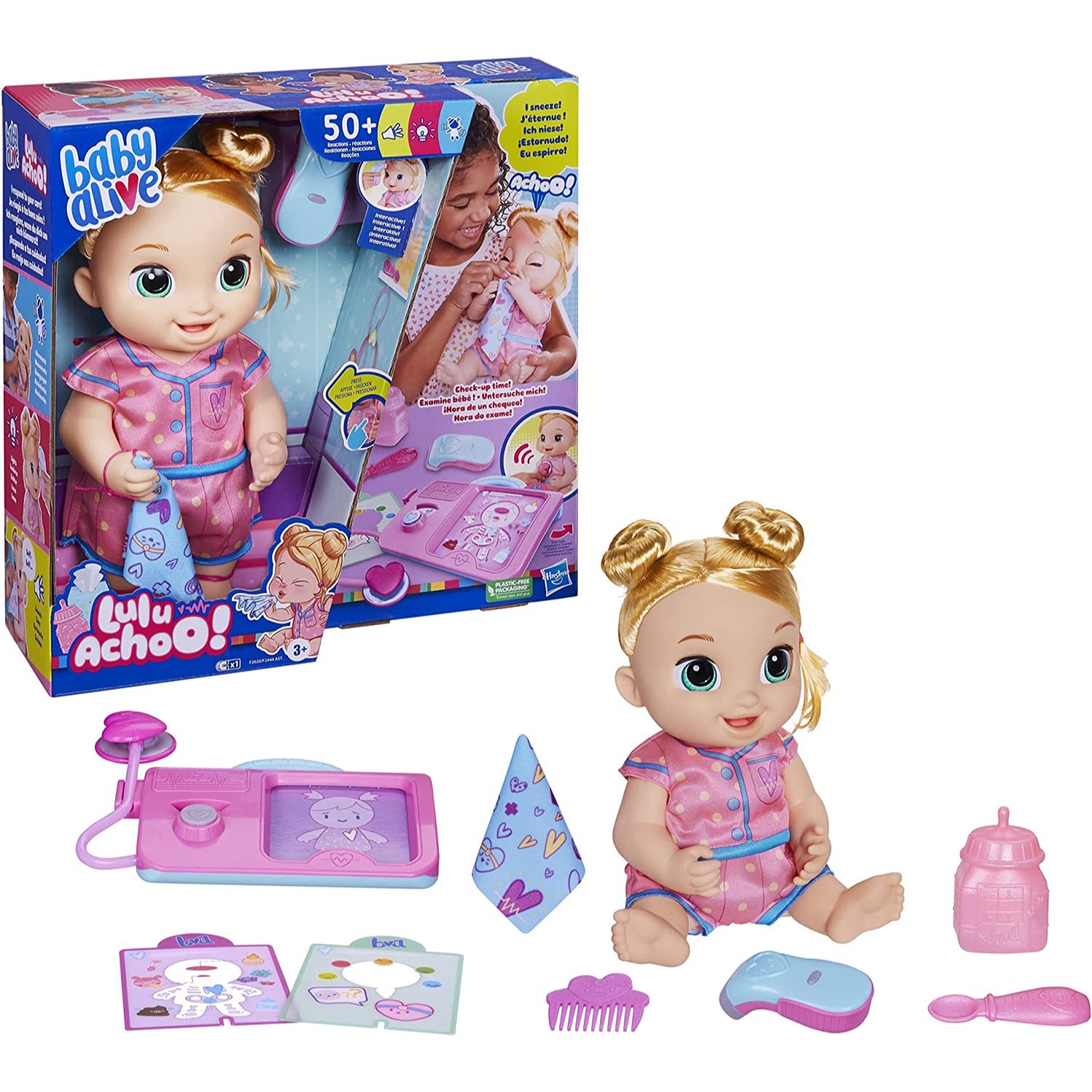 Baby Alive Lulu Achoo Doll, 12-Inch Interactive Doctor Play Toy with Lights, Sounds, Movements and T