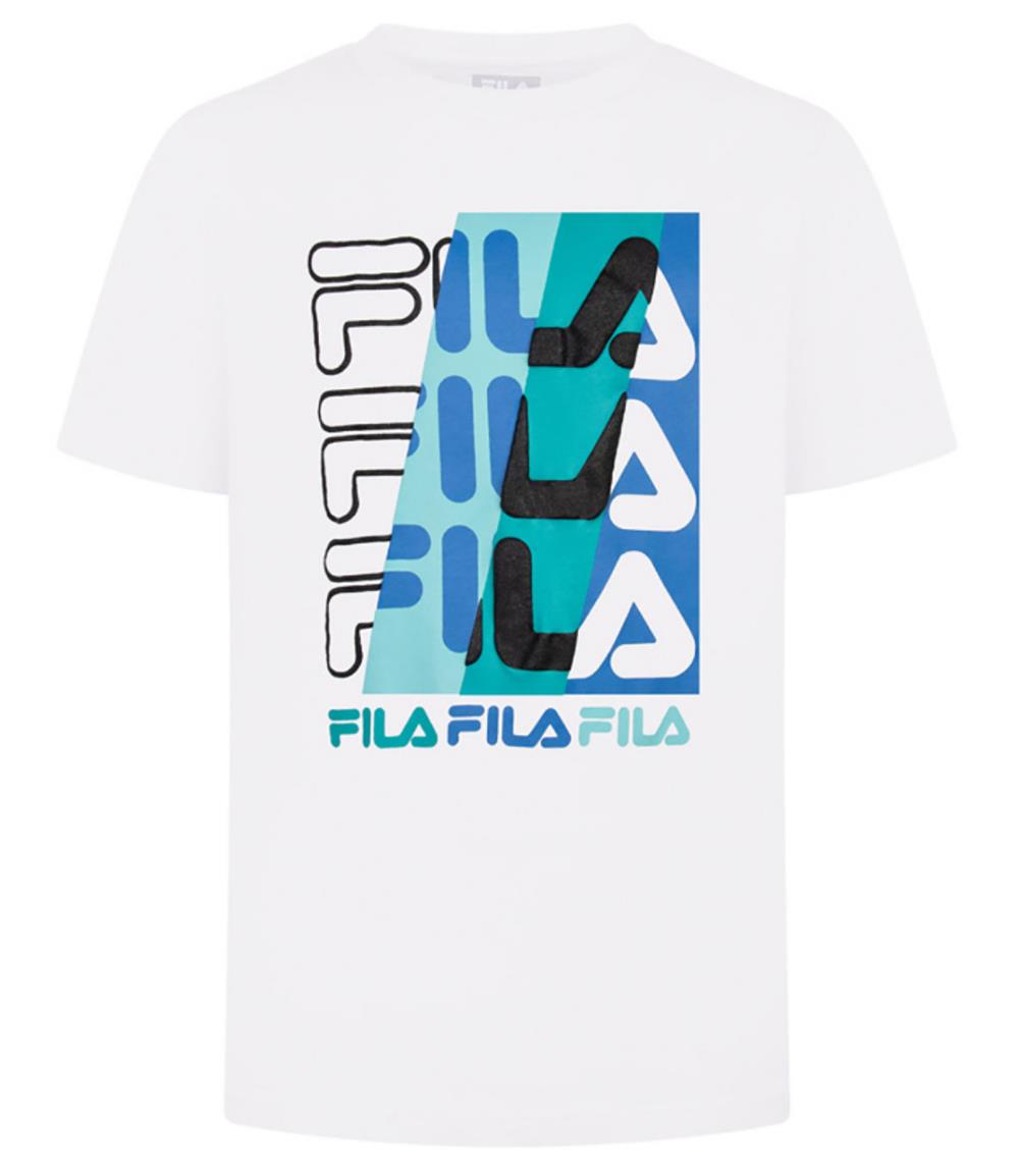 FILA Boys 8-18 Short Sleeve Stacked Logo T-Shirt