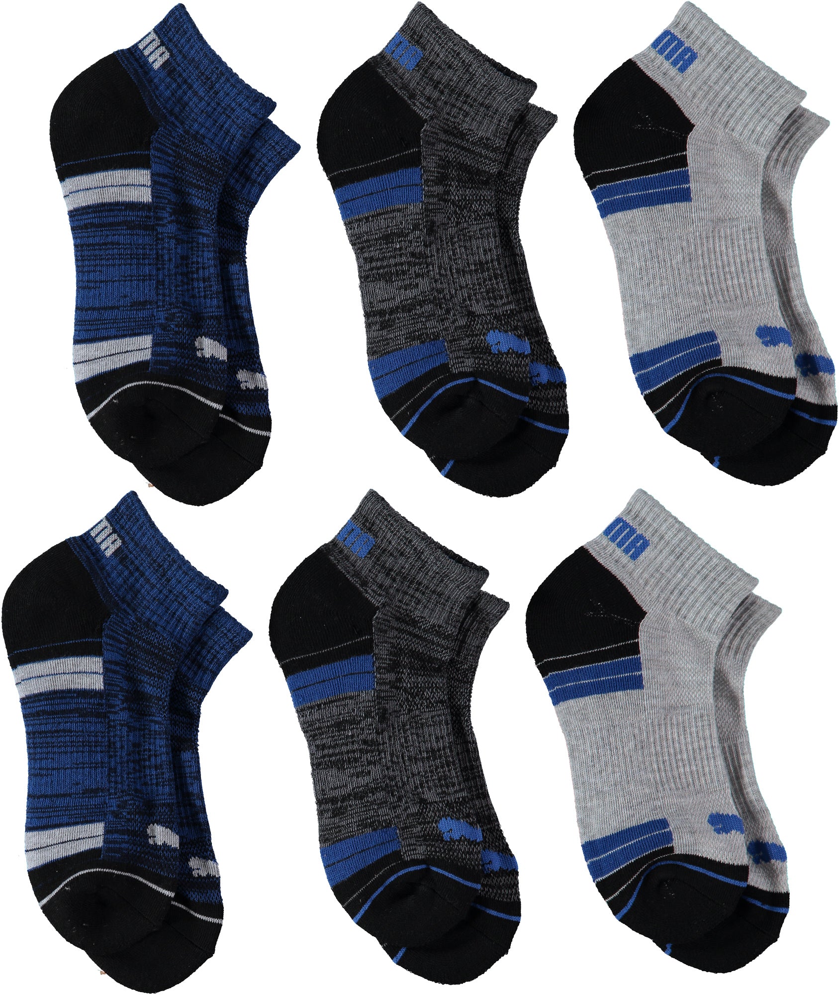 Puma Premium Cushion Quarter Crew Sock - 6 Pack