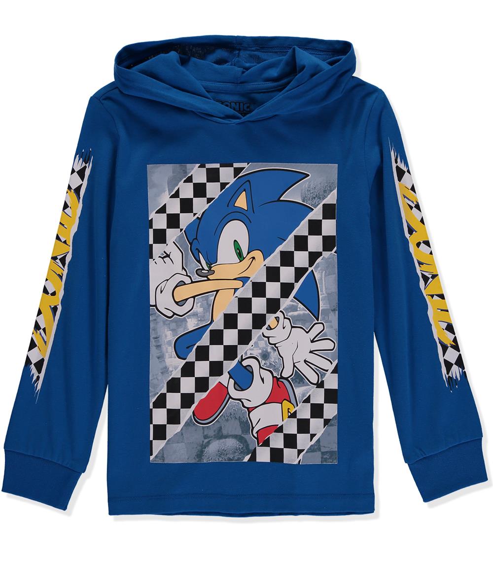 Sonic Boys 4-20 Long Sleeve Racing Hooded T-Shirt