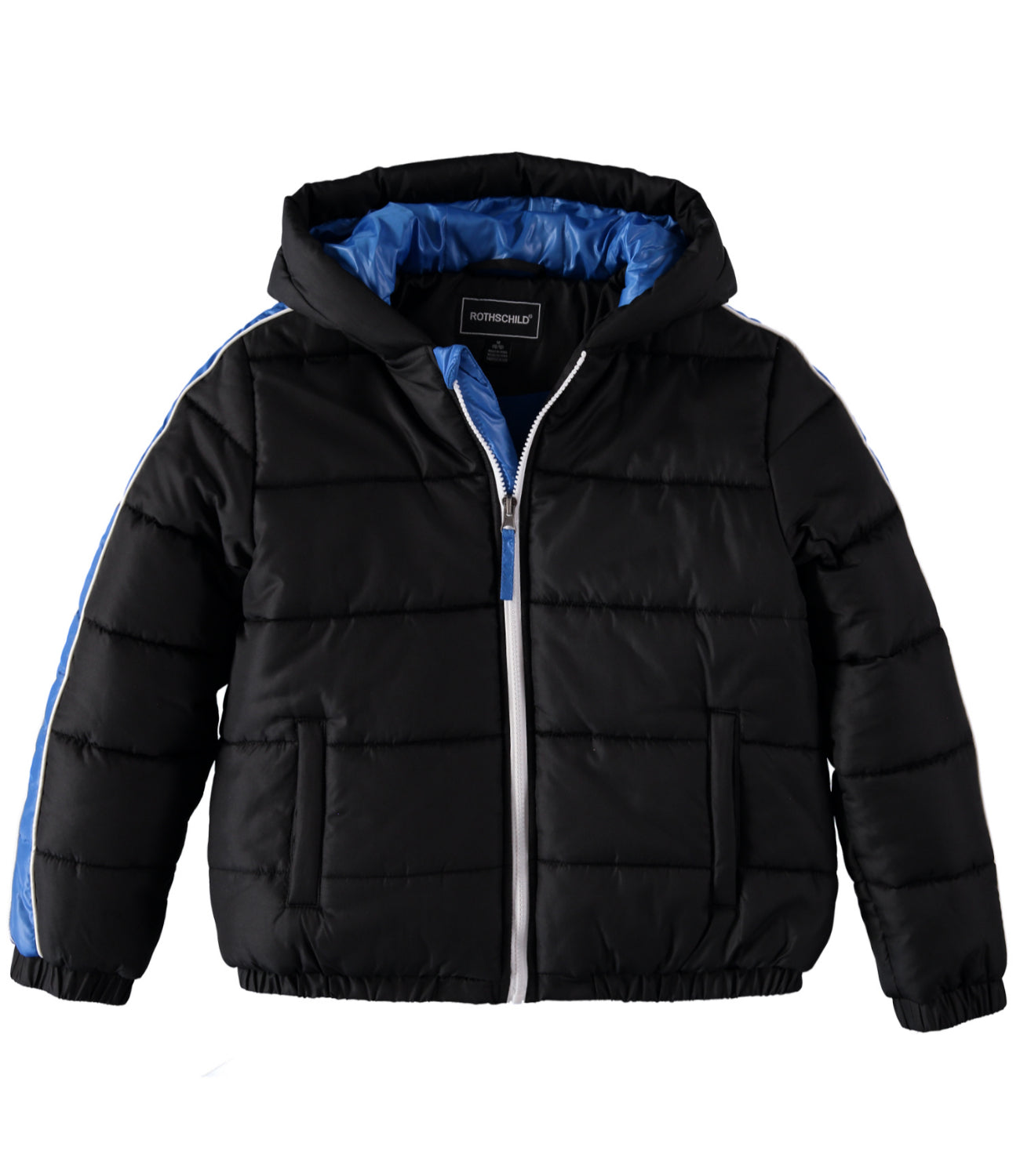 Rothschild Boys 8-20 Panel Puffer Jacket with Matching Hat