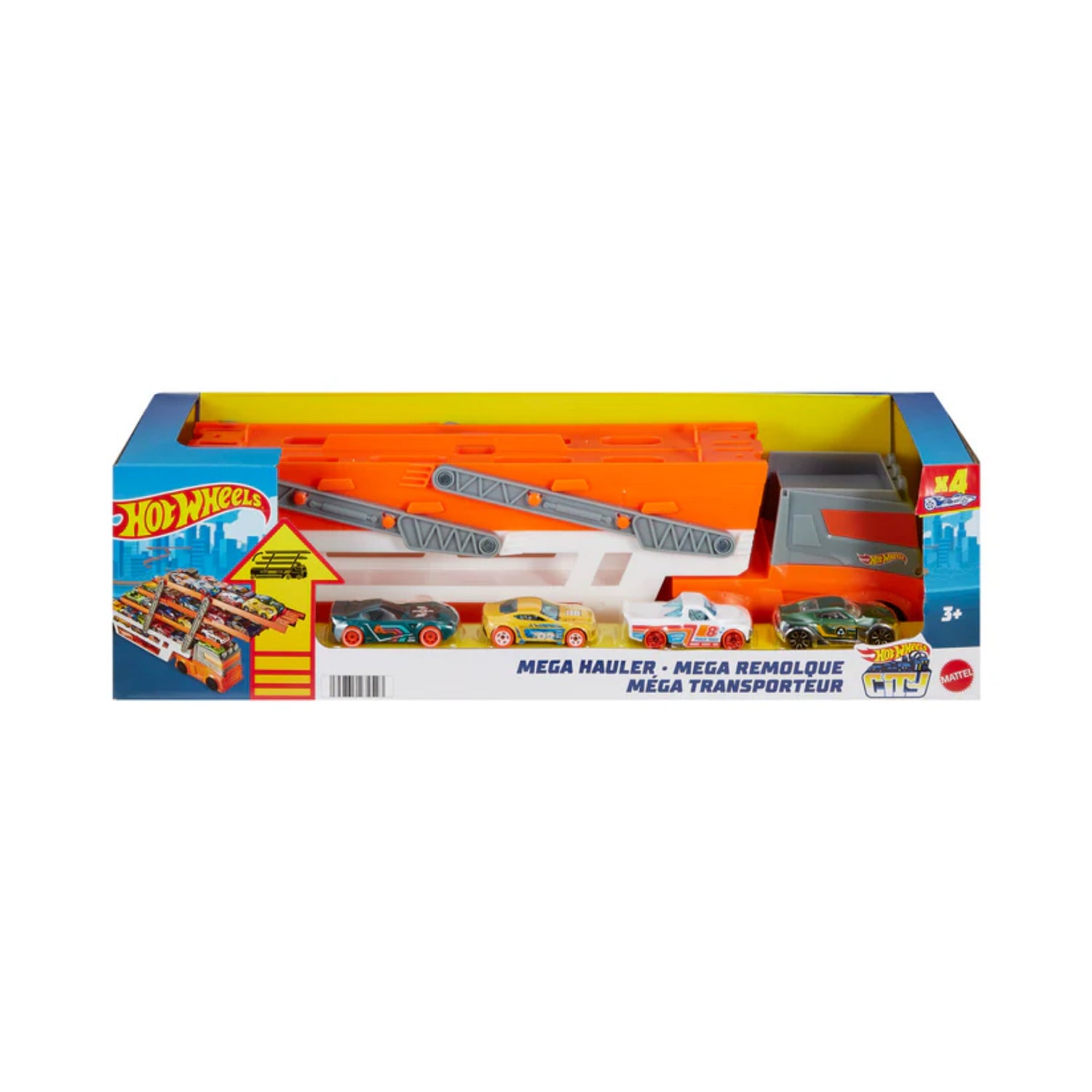 Mattel Hot Wheels Mega Hauler with 4 Vehicles