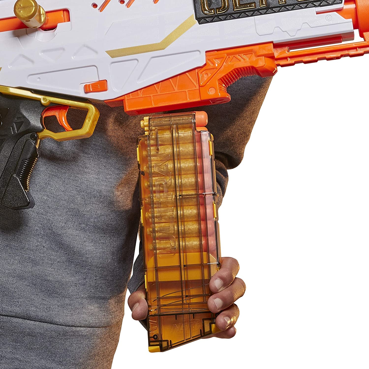 NERF Ultra Pharaoh Blaster with Premium Gold Accents, 10-Dart Clip, 10 Ultra Darts,