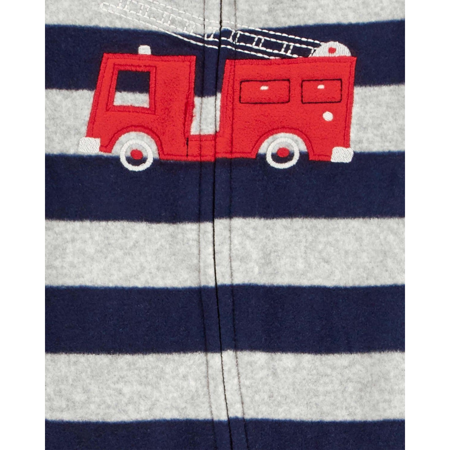 Carters Boys 0-9 Months Firetruck Zip-Up Fleece Sleep & Play Pajama