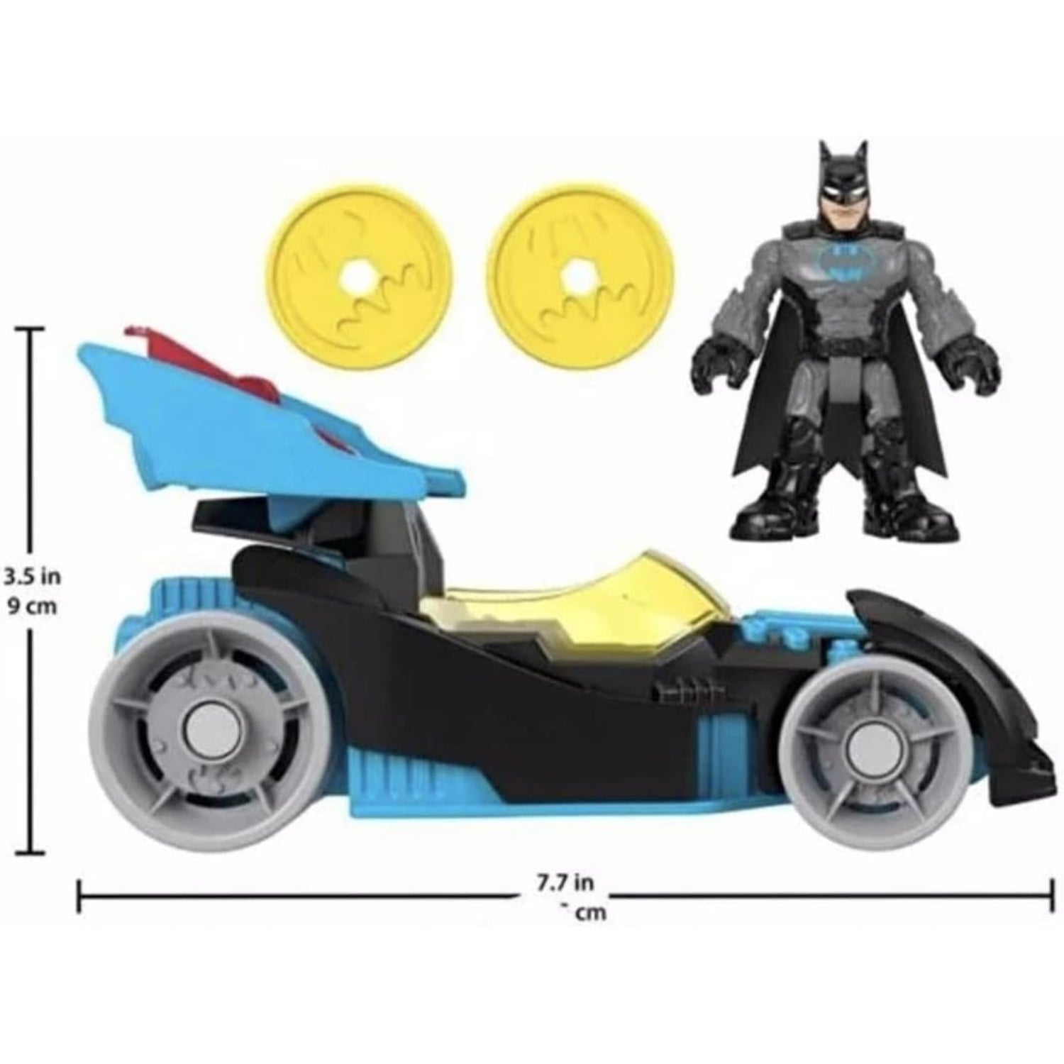 Fisher-Price Imaginext DC Super Friends Batman Toy Bat-Tech Racing Batmobile with Lights