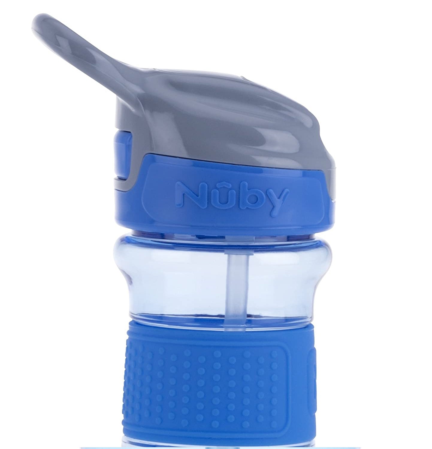 Nuby Flip-it Soft Spout Water Bottle, Blue Sharks, 12 oz