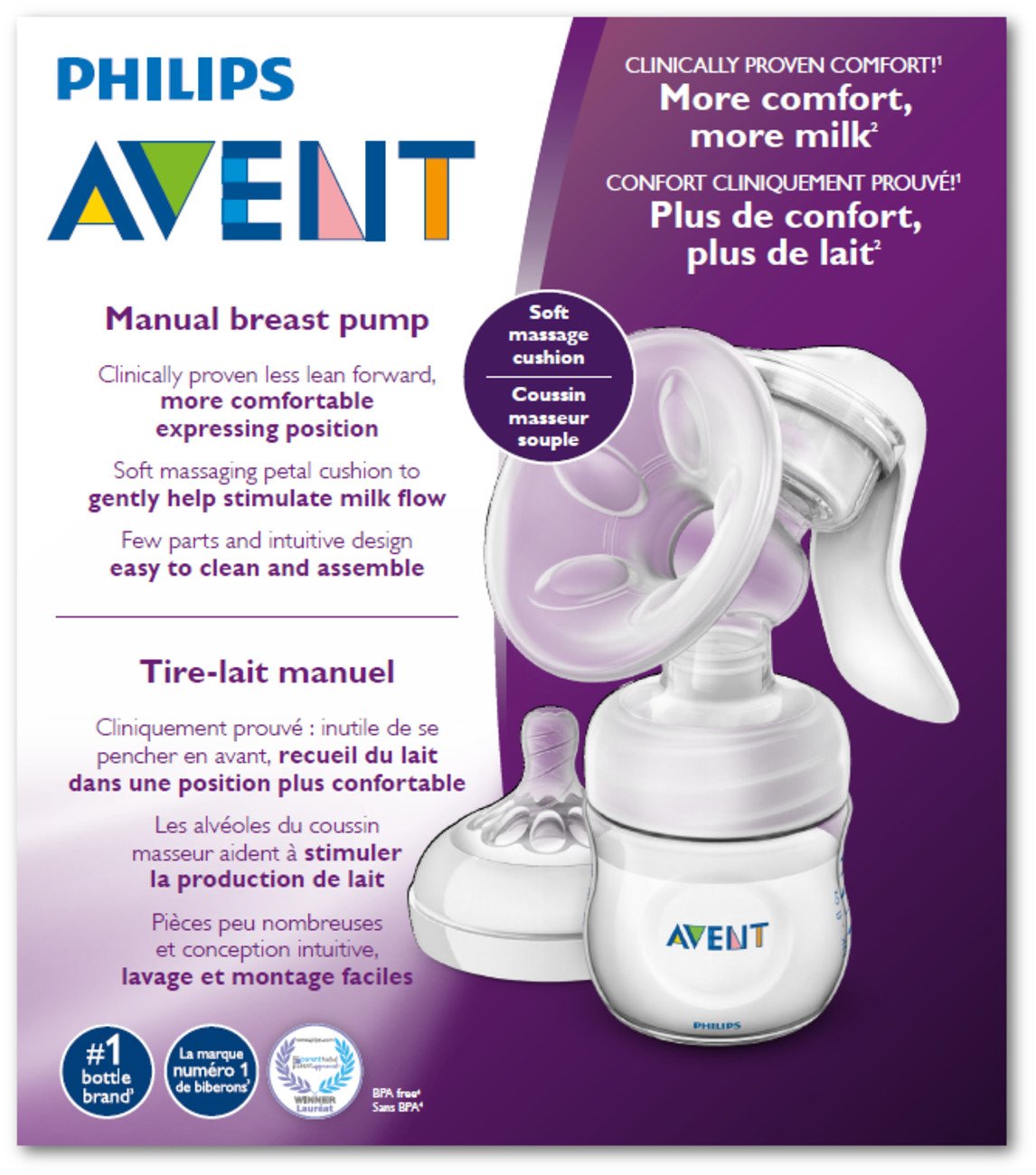 Philips Avent Manual Breast Pump, Clear