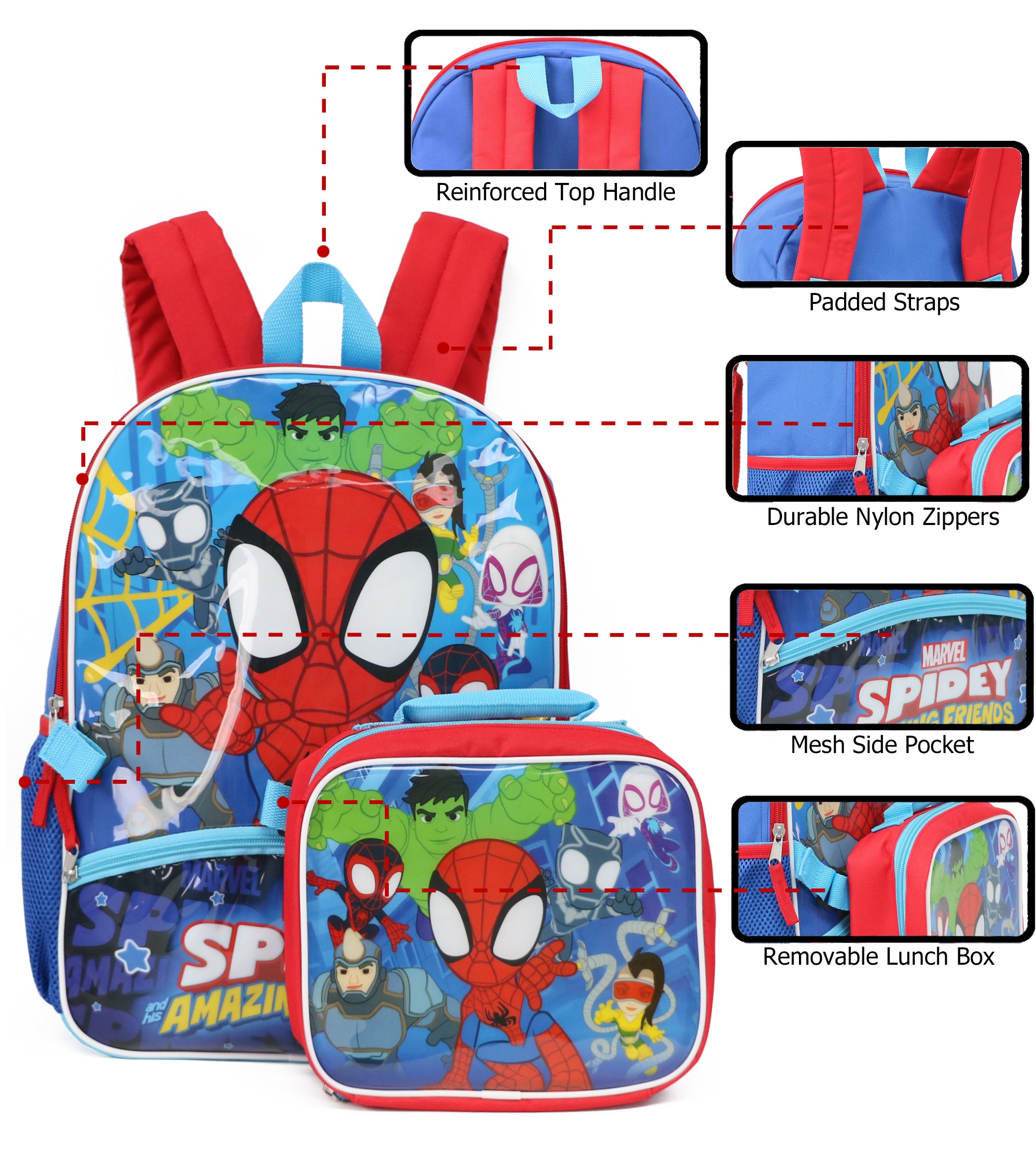 Marvel Full Size Spidey Backpack Lunchbox Set