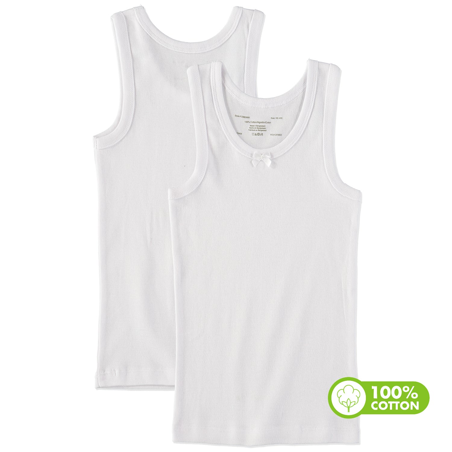 Cyndeelee Girls 2-14 Cotton Tank Tops, 3-Pack