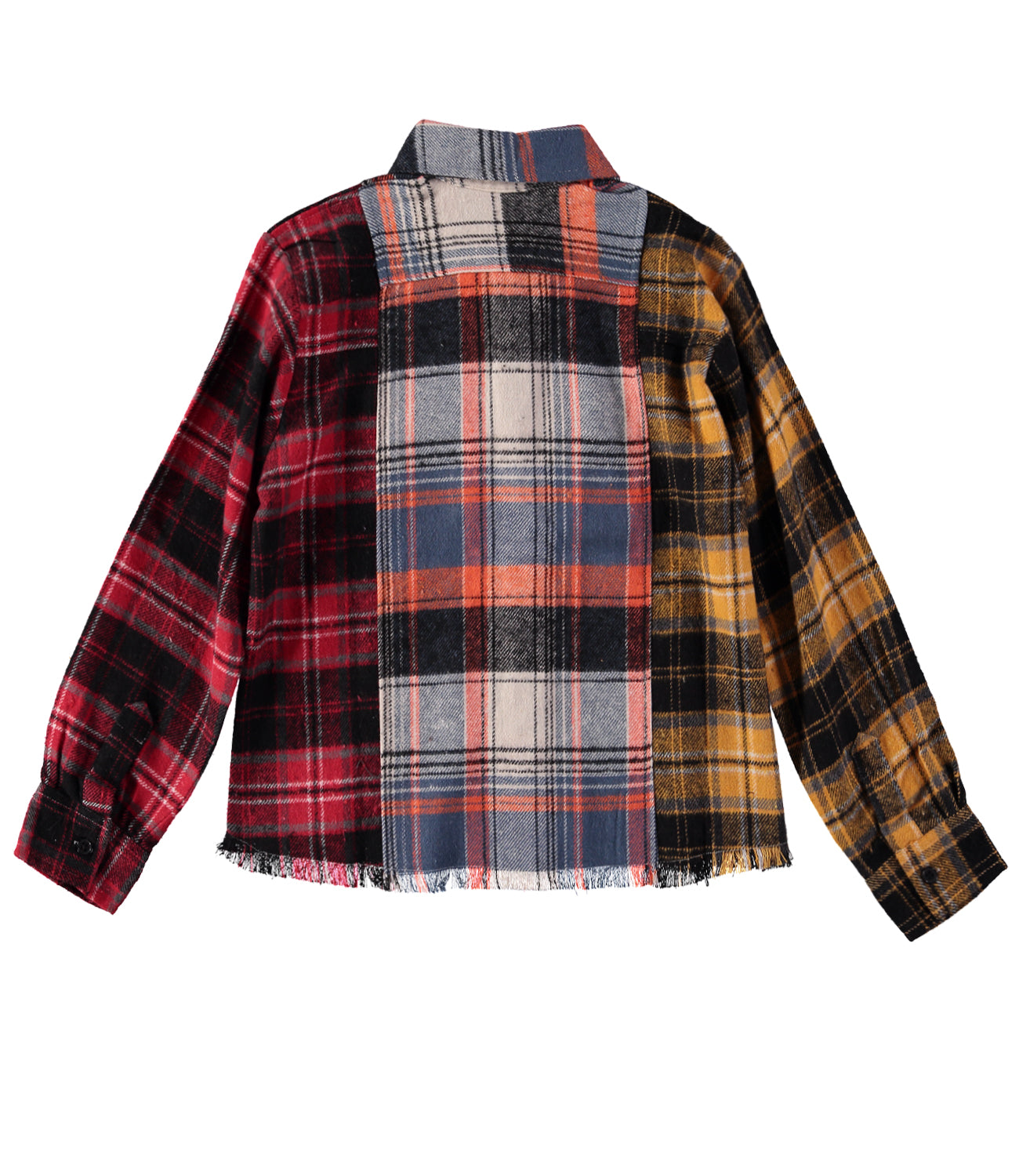 Jolie & Joy Girls 7-16 Patchwork Plaid Woven Button Up Shirt