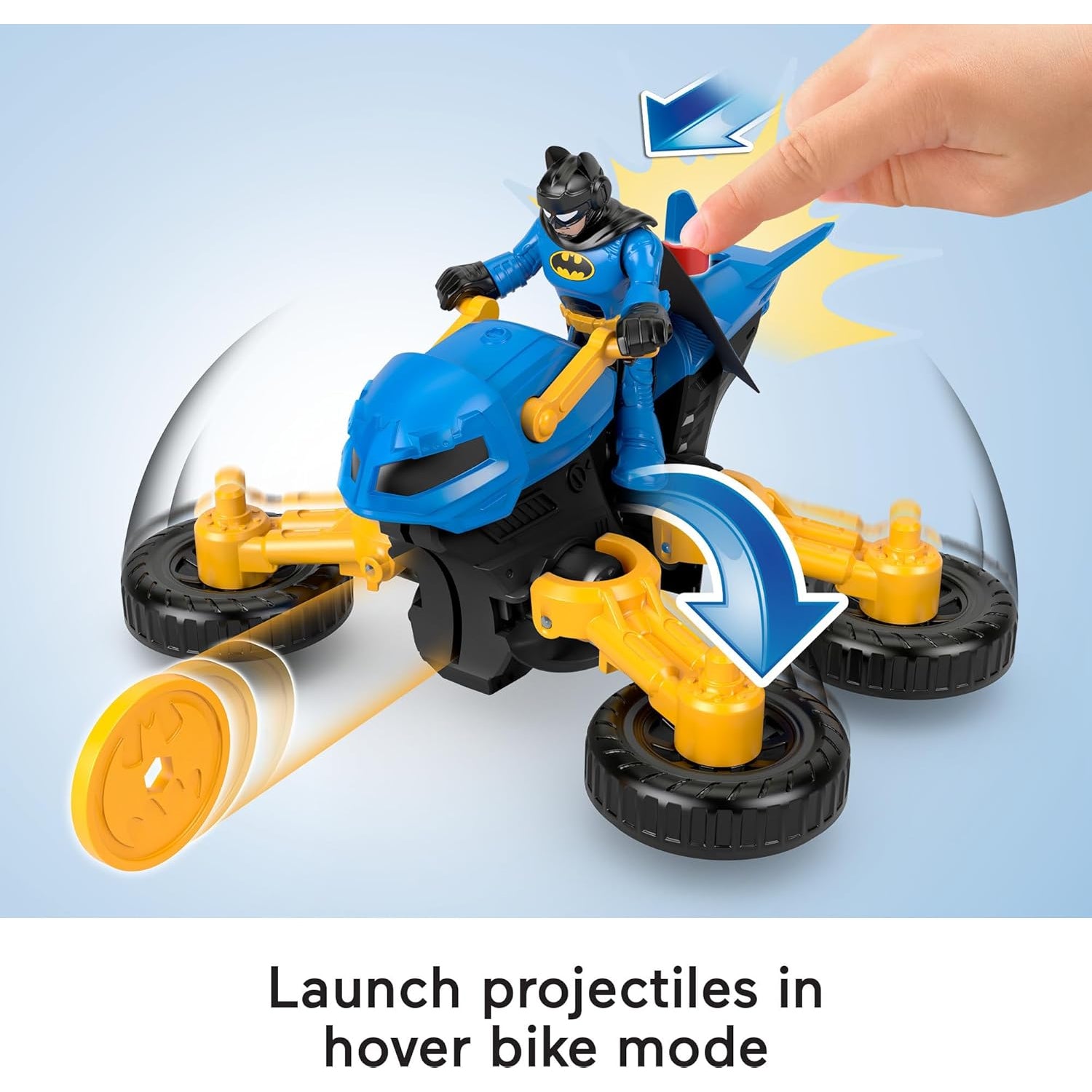 Fisher Price Imaginext DC Super Friends Batman Toy Figure & Transforming Batcycle, Preschool Toys