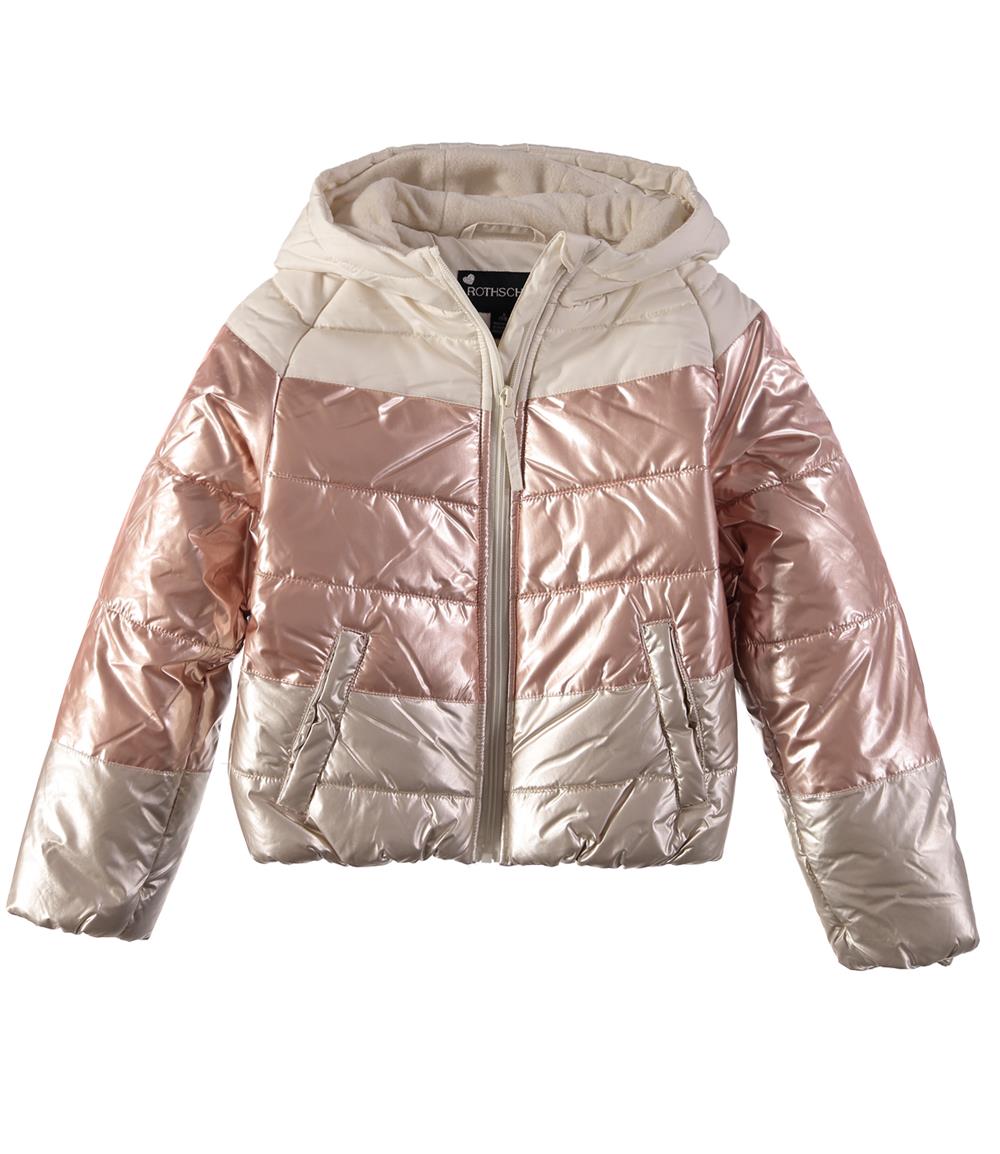 Rothschild Girls 7-16 Tri-Metallic Bubble Jacket