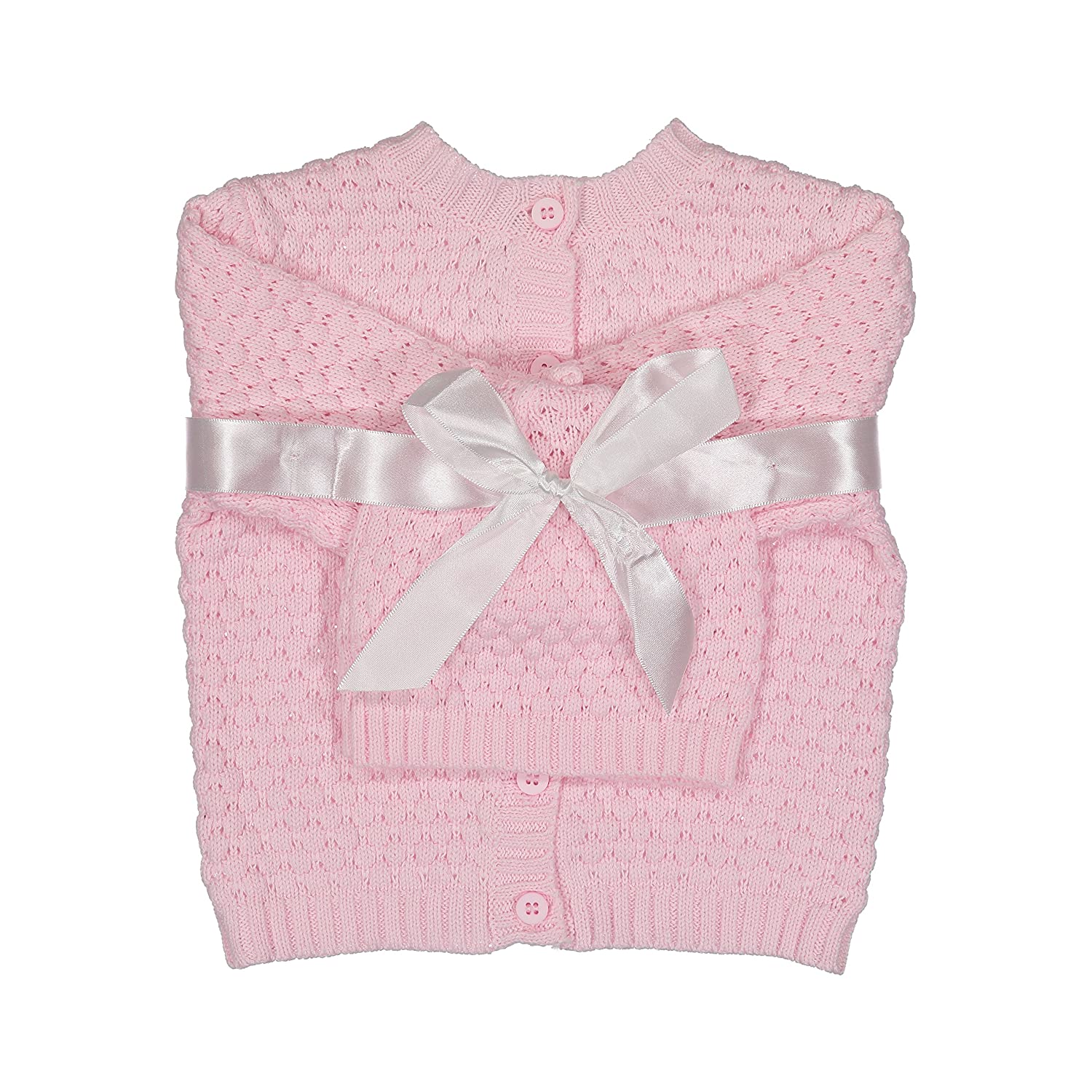 Baby Dove Popcorn Knit Cardigan & Hat Gift Set