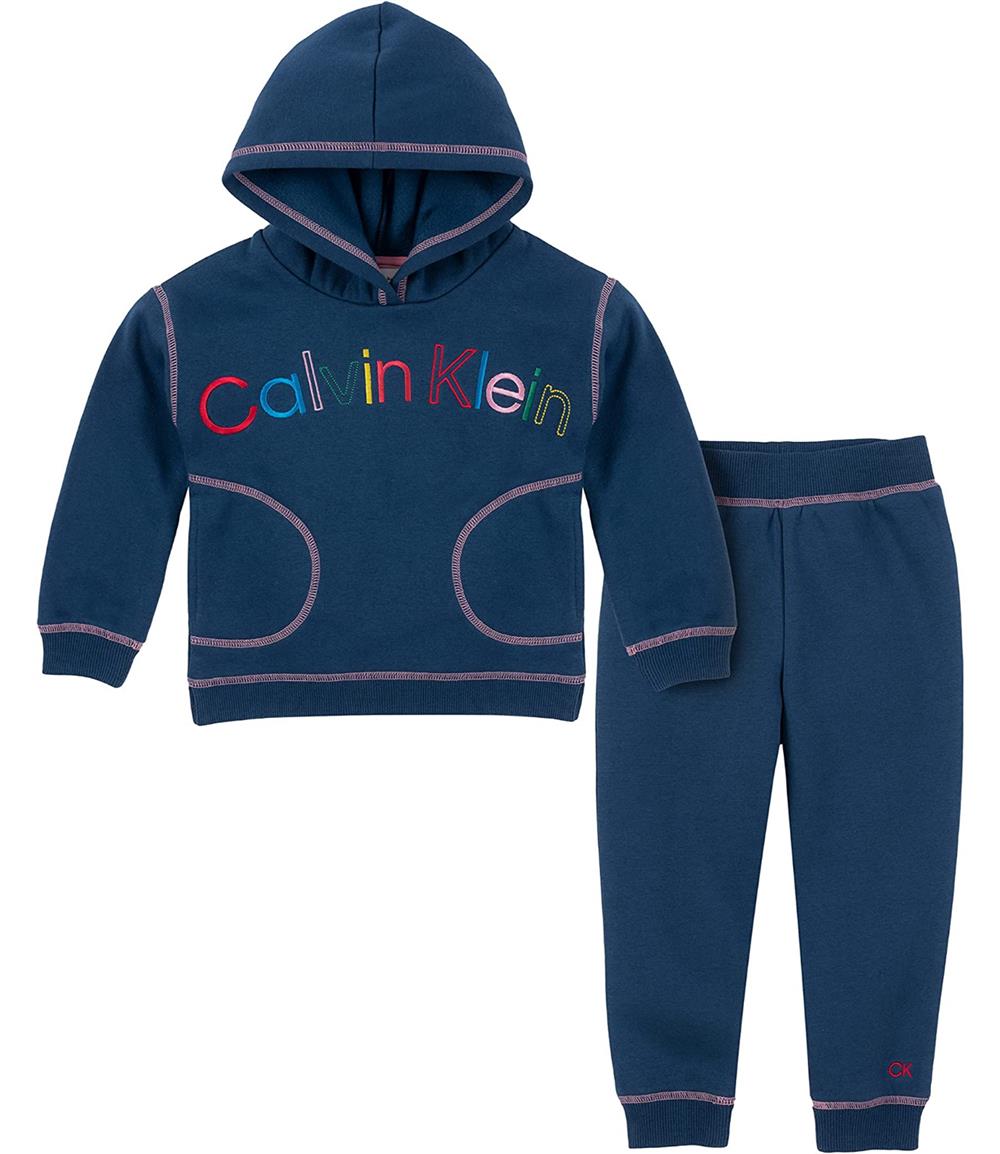 Calvin Klein Girls 12-24 Months Hooded Jogger Set