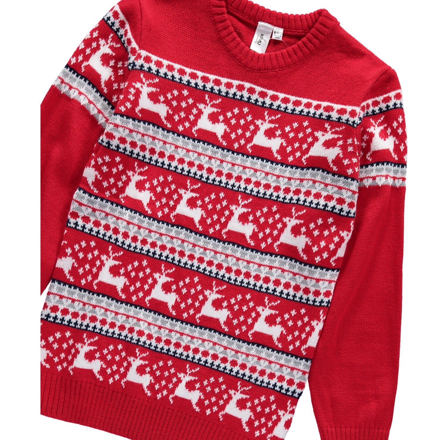 Kimu Boys 2-18 Reindeer Fairisle Sweater